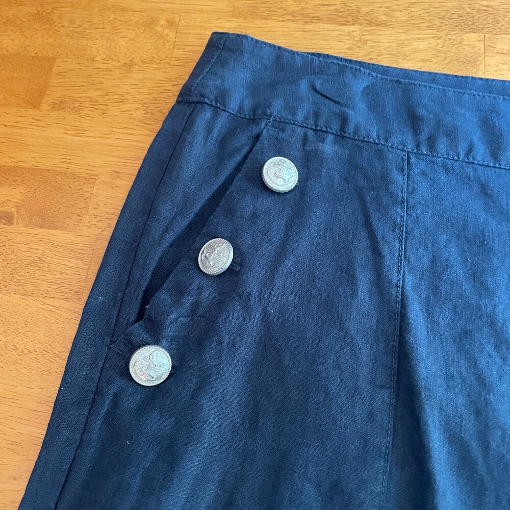 NWOT Size 14 Jones & Co blue linen sailor shorts - Picture 2 of 7